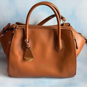 Rebecca Minkoff Perry Satchel Large Bag Purse Tan Camel Color